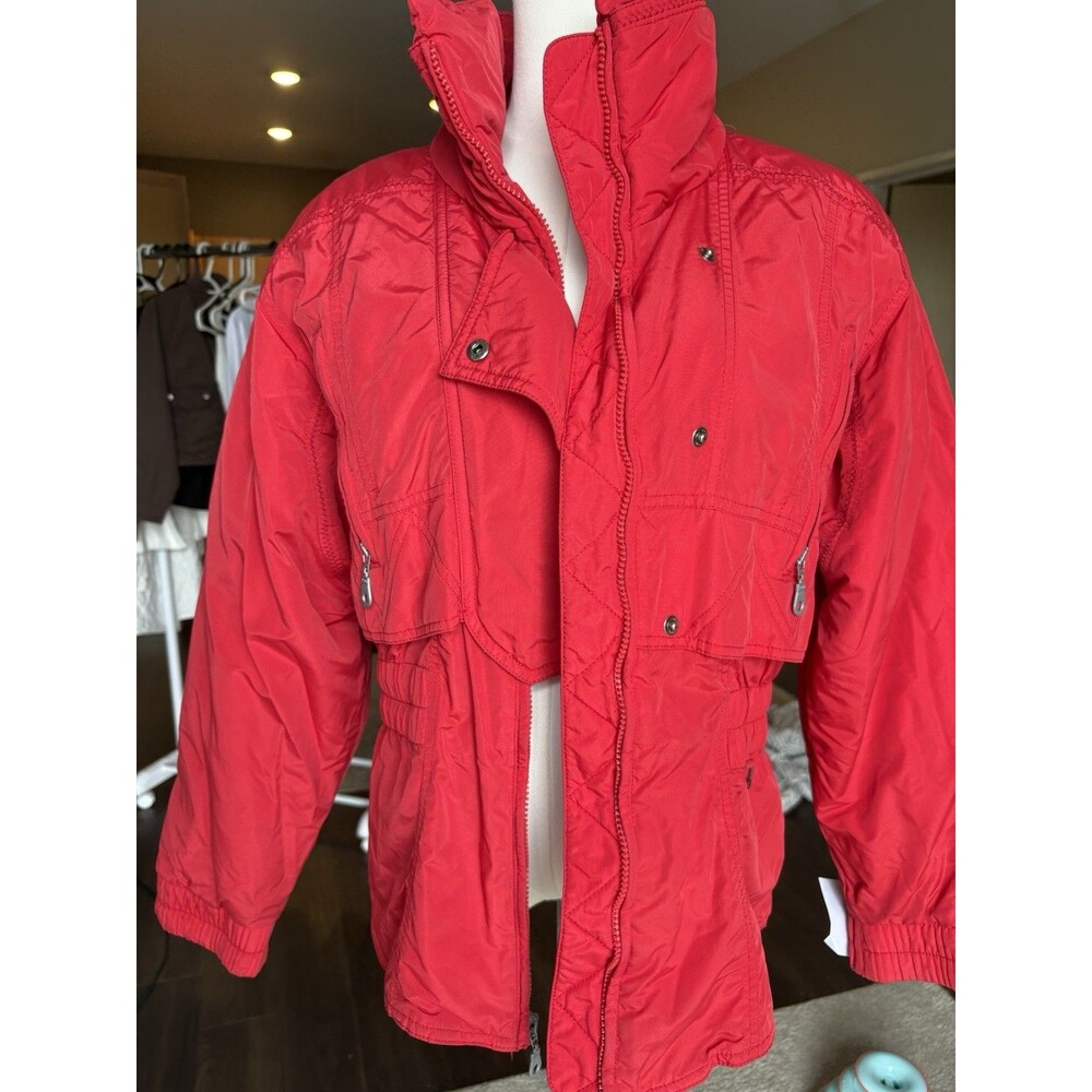 Vintage CB Sports Women's Red Ski Jacket Coat Puffer Size 8 80s 90s Retro